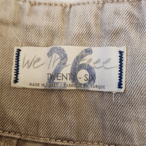 Free People We The Free Midnight City Wide Leg Jeans 26 Beige High Rise Pleated - Picture 3 of 11